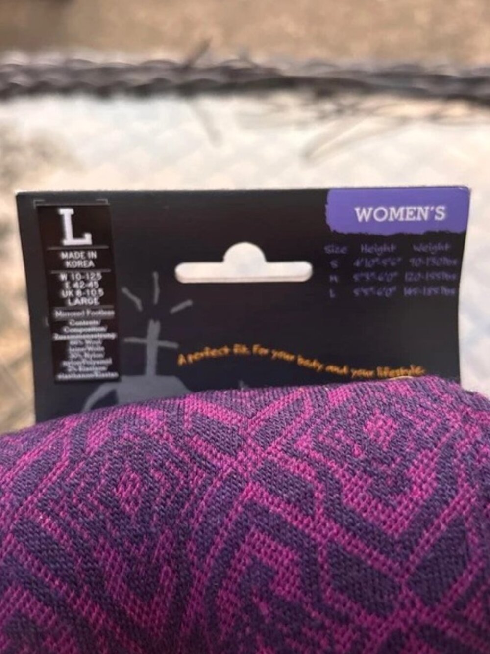 SmartWool Mirrored Footless Tights Women's Size Large NWT Imperial Purple - Picture 2 of 5